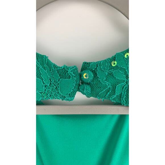 Hailey Logan Adrianna Papell Sequin Mermaid Formal Maxi Dress Womens 3/4 Green - Picture 10 of 11